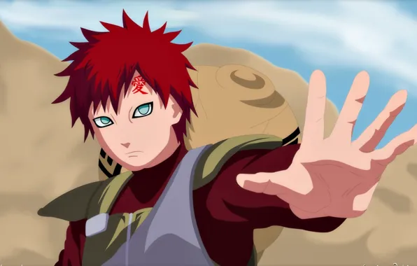 Download Gaara of the Sand showing off the power of his chakra. Wallpaper