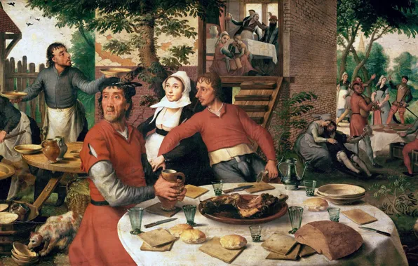 Picture, genre, 1550, Peter Artsen, Pieter Aertsen, Peasant Holiday