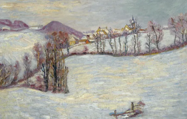 Landscape, picture, Arman Hyomin, Armand Guillaumin, Saint-Samuel In Winter