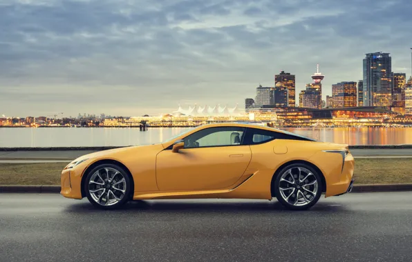 Yellow, the city, the evening, Lexus, LC 500, Lexus LC 500, Inspiration Series, Lexus LC …