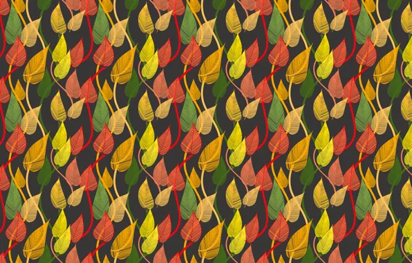 Autumn, leaves, pattern, colorful