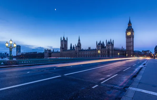 Bridge, lights, London, London
