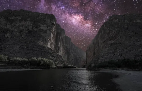 Stars, USA, The Milky Way, Texas, canyon Saint Helena, National Park big bend