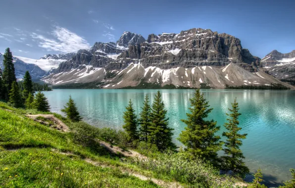 Landscape, mountains, nature, lake, Park, USA, Banff