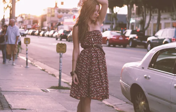 Picture girl, street, dress
