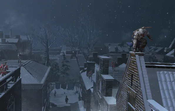 Picture the city, Connor, Assassin’s Creed III, AC III Connor Rooftop Chase