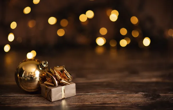Picture toy, holiday, gift, bokeh, new year, Kseniya Wite