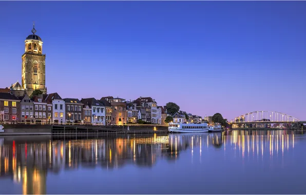 Picture lights, the evening, Netherlands, Holland, Deventer, De Hoven