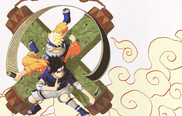 Naruto, Naruto, boys, Sasuke Uchiha, Uzumaki Naruto