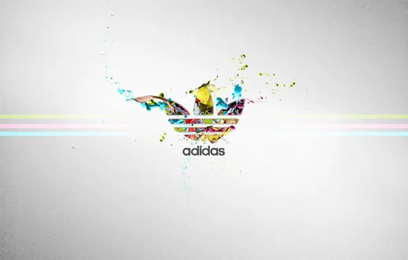 Color, strip, the inscription, sport, logo, grey background, adidas, firm