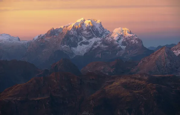 The sky, light, mountains, rocks