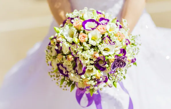 Roses, bouquet, colorful, wedding, wedding bouquet, bouquet, wedding, bride