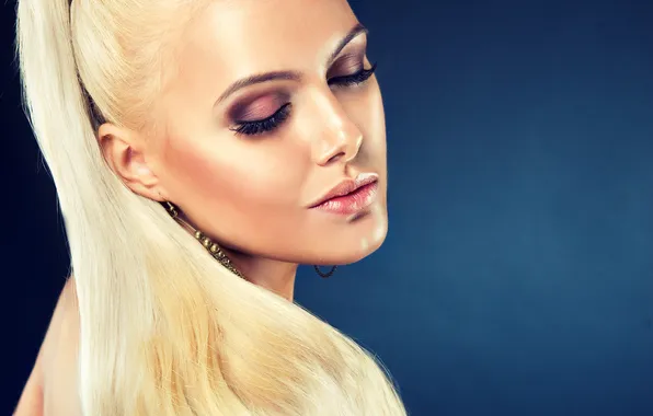 Picture face, eyelashes, model, hair, makeup, blonde, tail