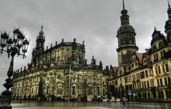 The evening, Germany, Dresden, Rain