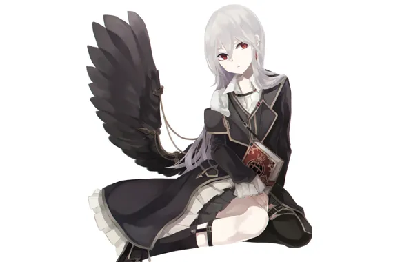 Girl, background, wing