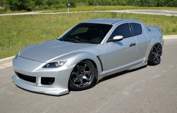 Picture silver, road, mazda, rx-8