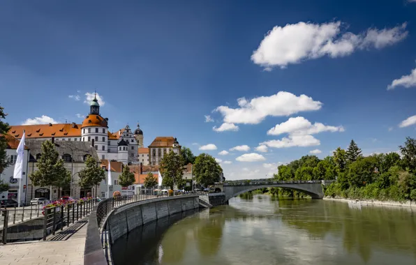 Picture Germany, promenade, Bavaria, Neuburg on the Danube