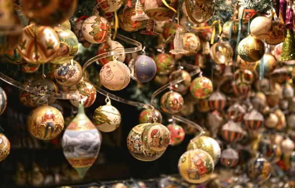 Winter, balls, holiday, balls, toys, Christmas, drawings, New year