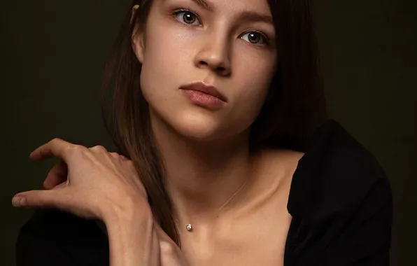 Model, Maria, black background, Alexey Gurylev