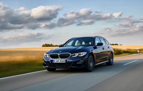 BMW, 3-series, universal, on the road, dark blue, 3P, 2020, G21