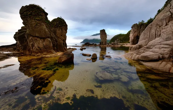Picture stones, rocks, The sea of Japan, Lazovsky nature reserve