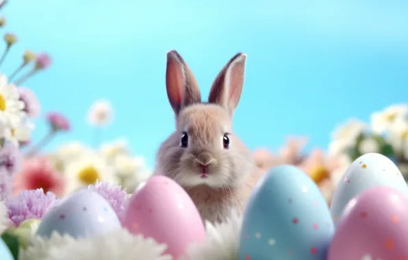 Look, holiday, hare, eggs, spring, rabbit, Easter, face