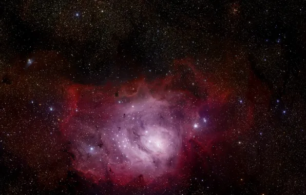 Stars, Nebula, NGC 6523, Messier 8, Constellation of Sagittarius, Emission nebula, H II region, The …