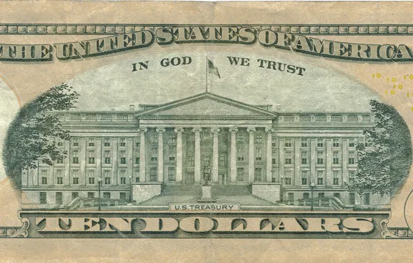 Picture Dollar, america, united states, states, god, united, ten, treasury