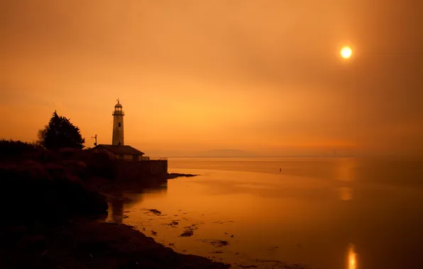 Sea, landscape, lighthouse