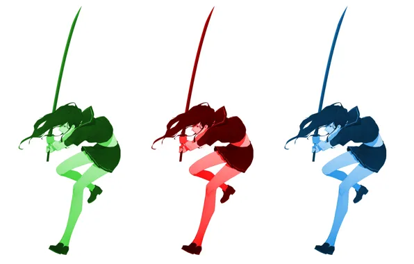 Girl, sword, palette