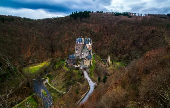 Picture forest, castle, Germany, Eltz Castle