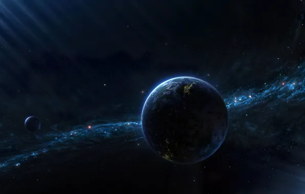 Space, art, stars, planet, stars and planets