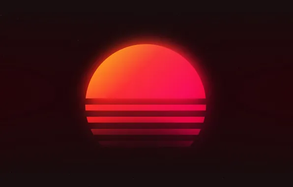 Picture The sun, Music, Star, Background, Neon, 80's, Synth, Retrowave