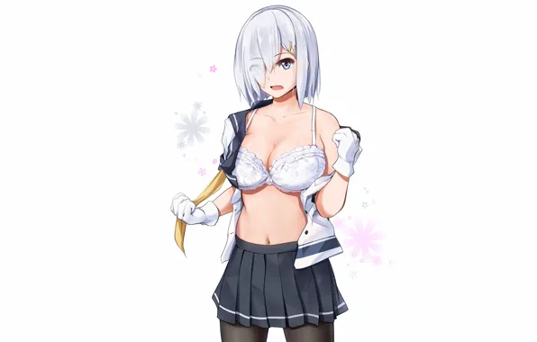 Girl, sexy, lingerie, bra, cleavage, school uniform, boobs, anime
