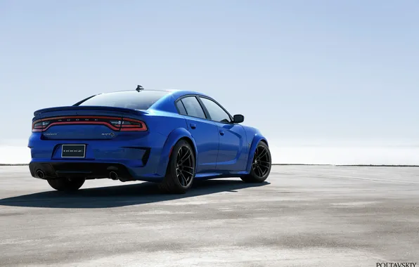 Auto, Blue, Machine, Car, Car, Render, Dodge Charger, Hellcat