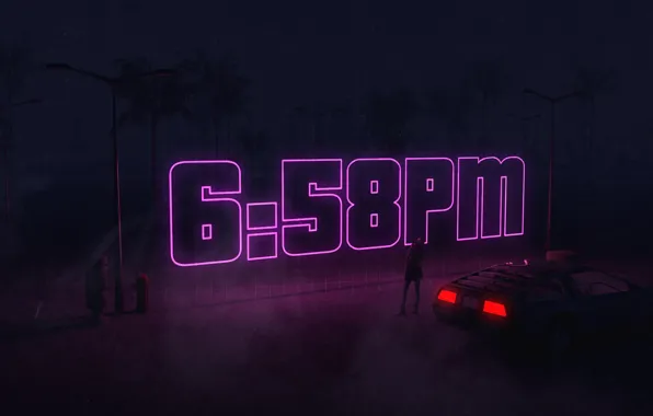 Auto, Night, Music, Time, Machine, Style, Background, DeLorean DMC-12