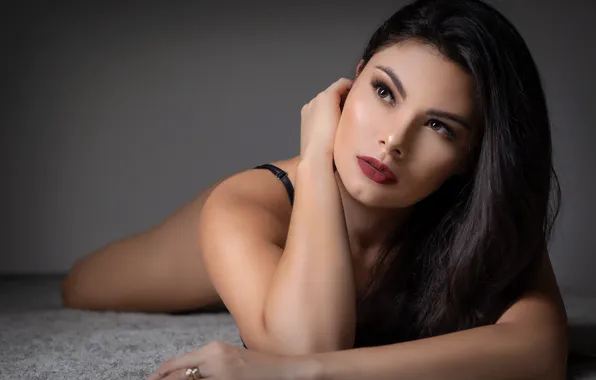 Picture girl, face, hair, brunette