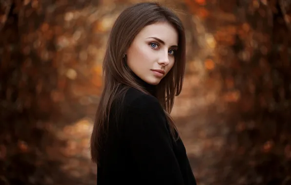 Picture bokeh, Natalie, natural light, autumn portrait