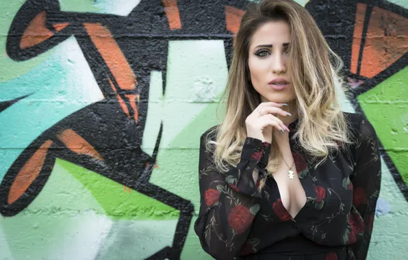 Look, face, wall, graffiti, model, beauty, Taty