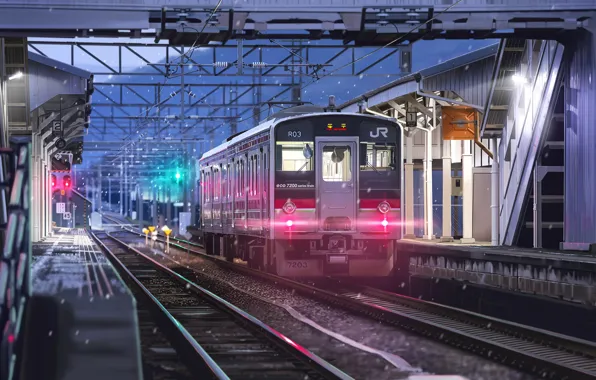 Picture train, art, railroad