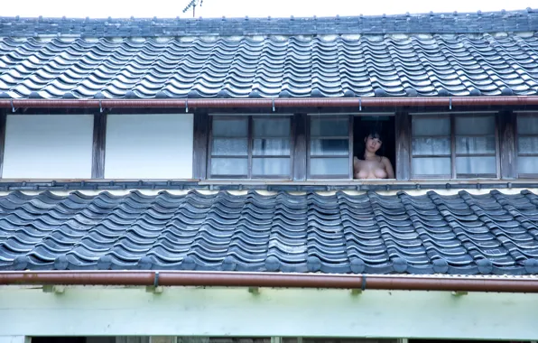 House, Asian, Model, Woman, Pretty, Window, Japanese, Minka