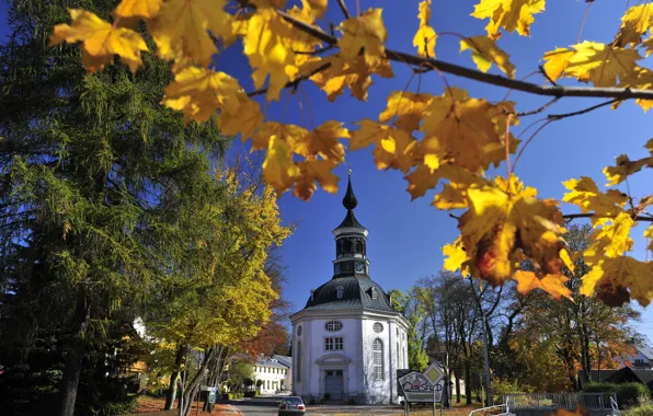 Picture Autumn, Trees, Germany, Leaves, Church, Germany, Autumn, Сhurch