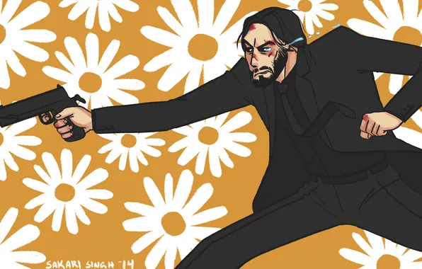 Art, Keanu Reeves, Keanu Reeves, John Wick, John Wick