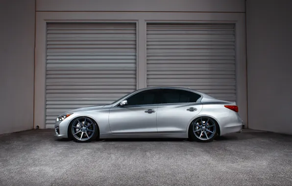 Infiniti, profile, silver, silver, infiniti, Q50