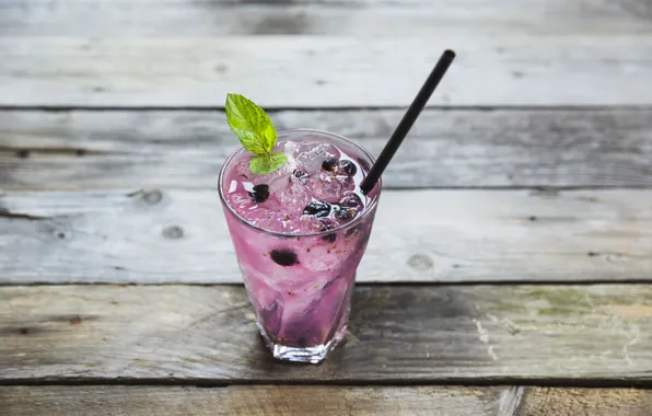 Picture ice, berry, blueberries, cocktail, cocktail