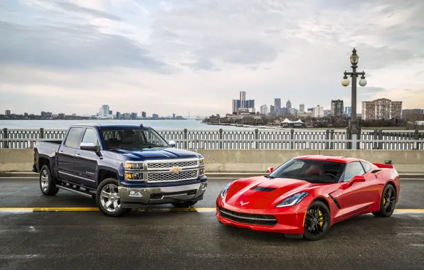 Background, Corvette, Chevrolet, panorama, Chevrolet, supercar, pickup, Coupe
