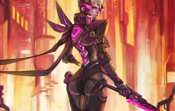 Girl, fiction, figure, sword, art, girl, sword, armor