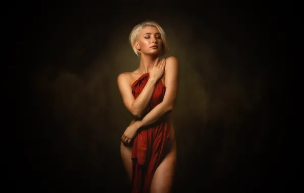 Sexy, pose, background, model, naked, body, hands, makeup