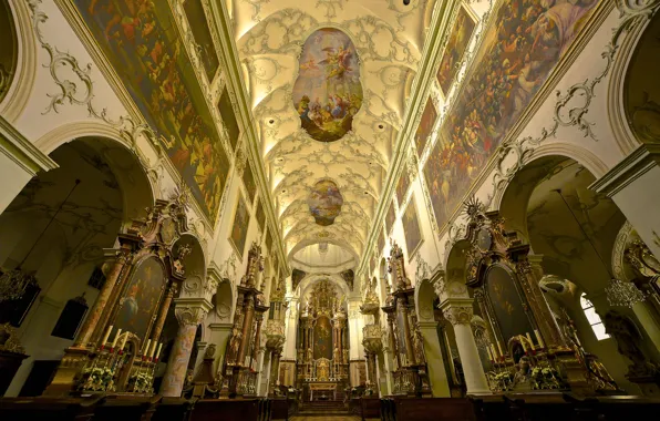 Austria, Church, mural, religion, the monastery, painting, Salzburg, the nave