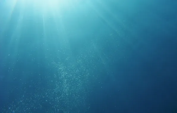 Water, rays, light, bubbles, depth, solar